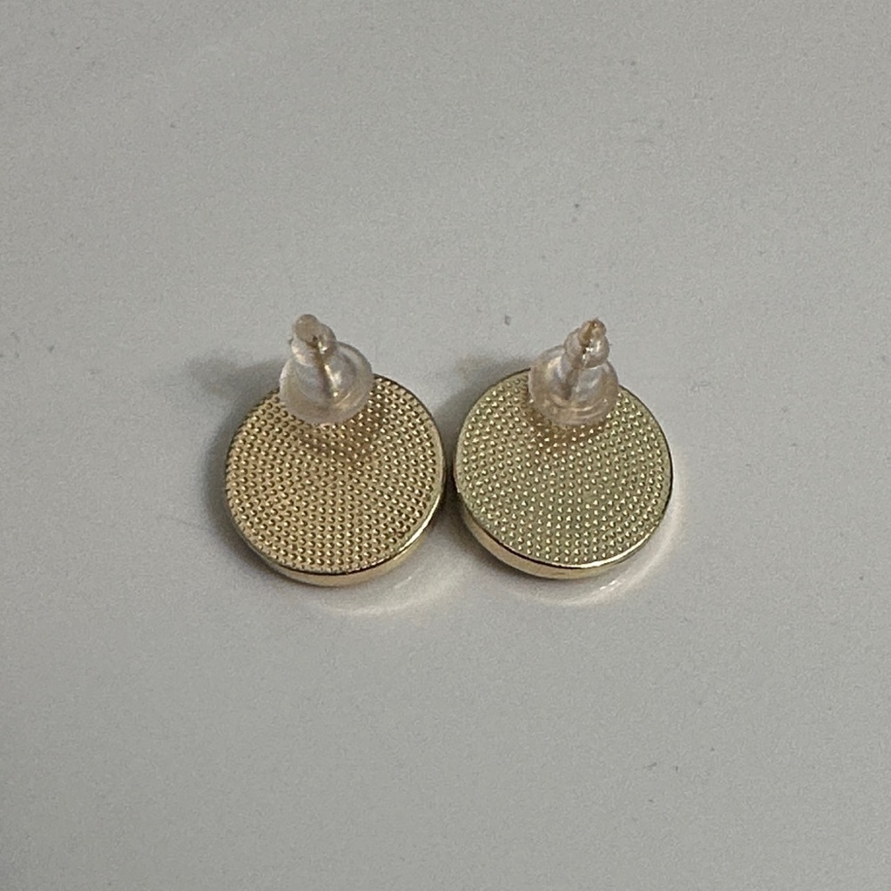 YSL Black and Gold Round Earrings - Picture 2 of 3